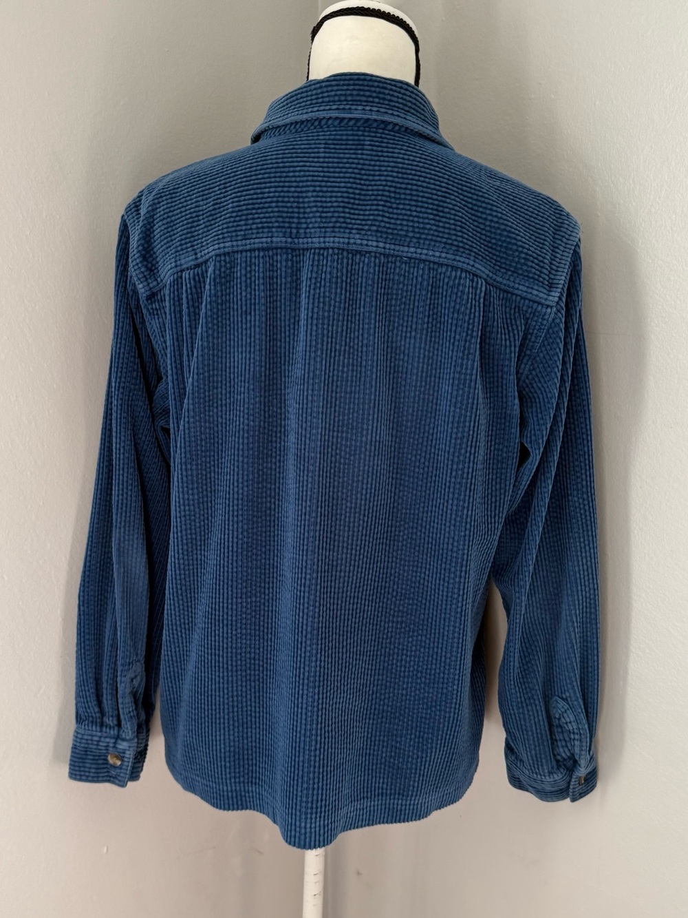 L.L. Bean Wide Wale Corduroy Shacket Shirt Button Down Women's Blue Medium - Picture 3 of 7